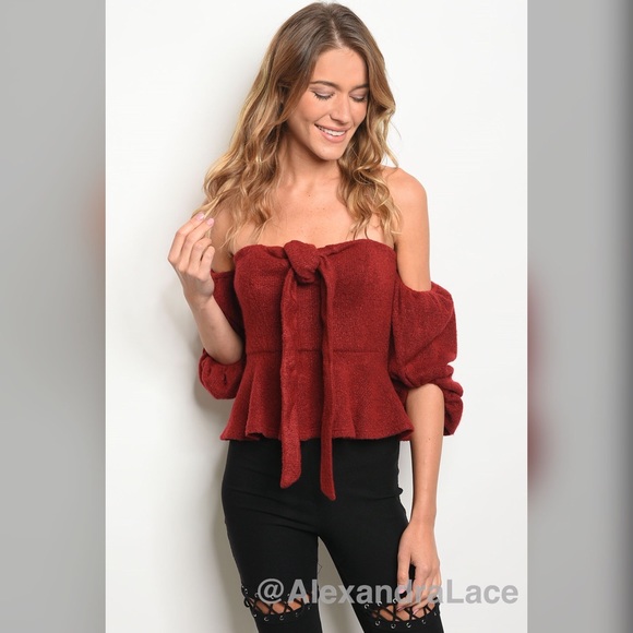 Tops - 🏷SALE LAST 1 ❤️Wine Off The Shoulder Top ❤️